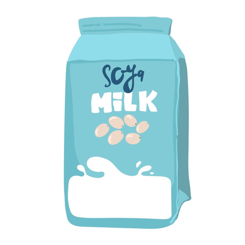 Soja Milch Illustration Flasche Symbol Karikatur Vektor. Gemüse Milch. Vegetarier trinken. vektor