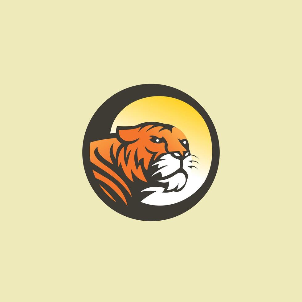 das Sumatra Tiger Logo mit ein Kreis gestalten sieht aus erschreckend und schneidig vektor