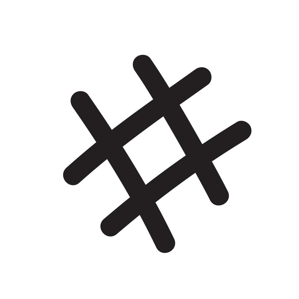 einfach Hash Etikett Symbol Element isoliert Vektor Illustration.