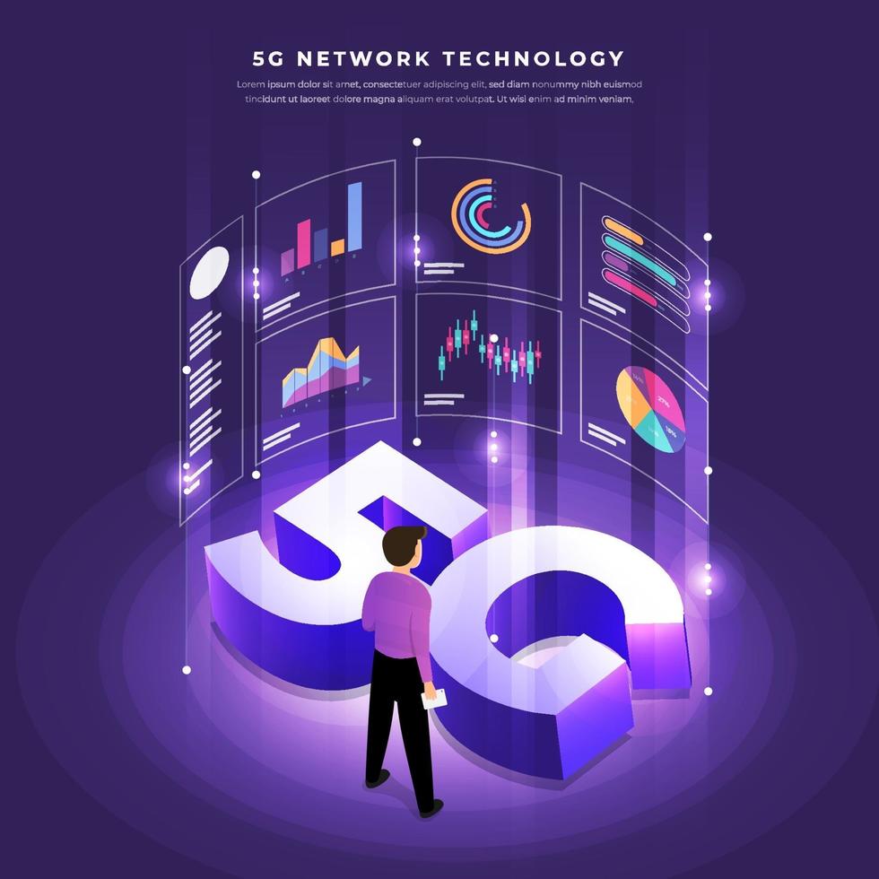 koncept 5g nätverksteknik vektor