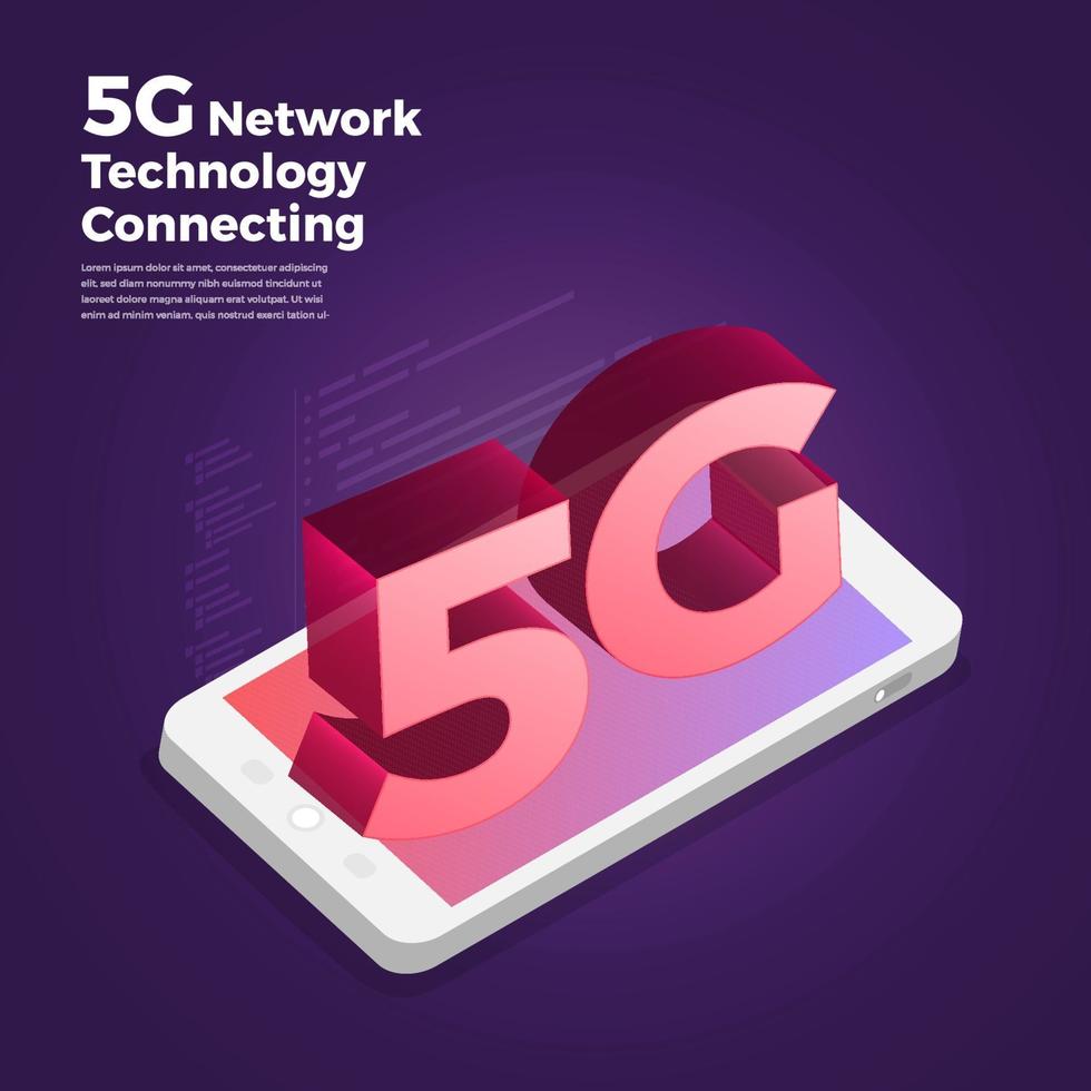 koncept 5g nätverksteknik vektor