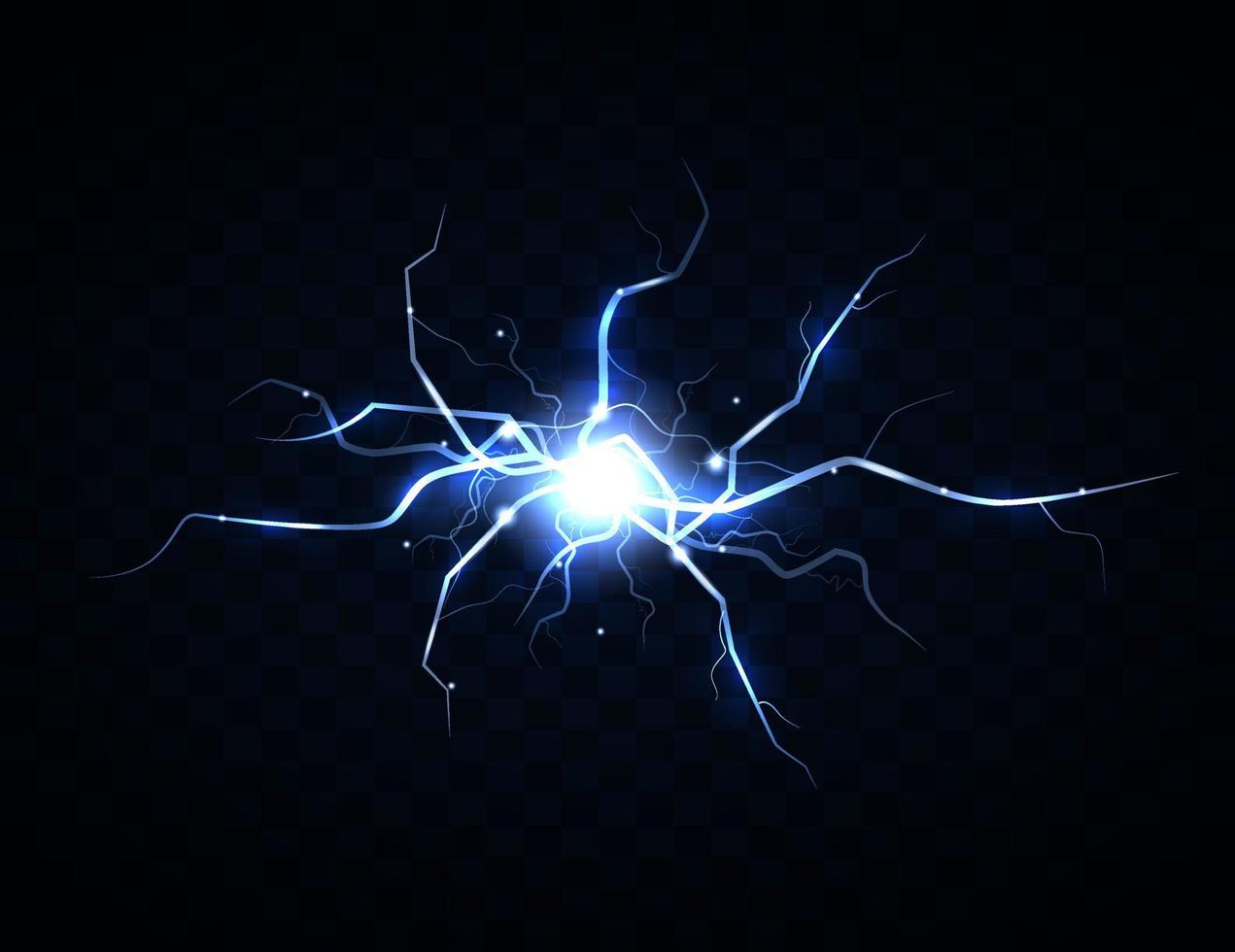 blixt- blixt åska gnistor. boll blixt- eller elektrisk brista storm eller blixt- i de himmel. naturlig fenomen av mänsklig nerver eller nervös cell systemet. vektor illustration