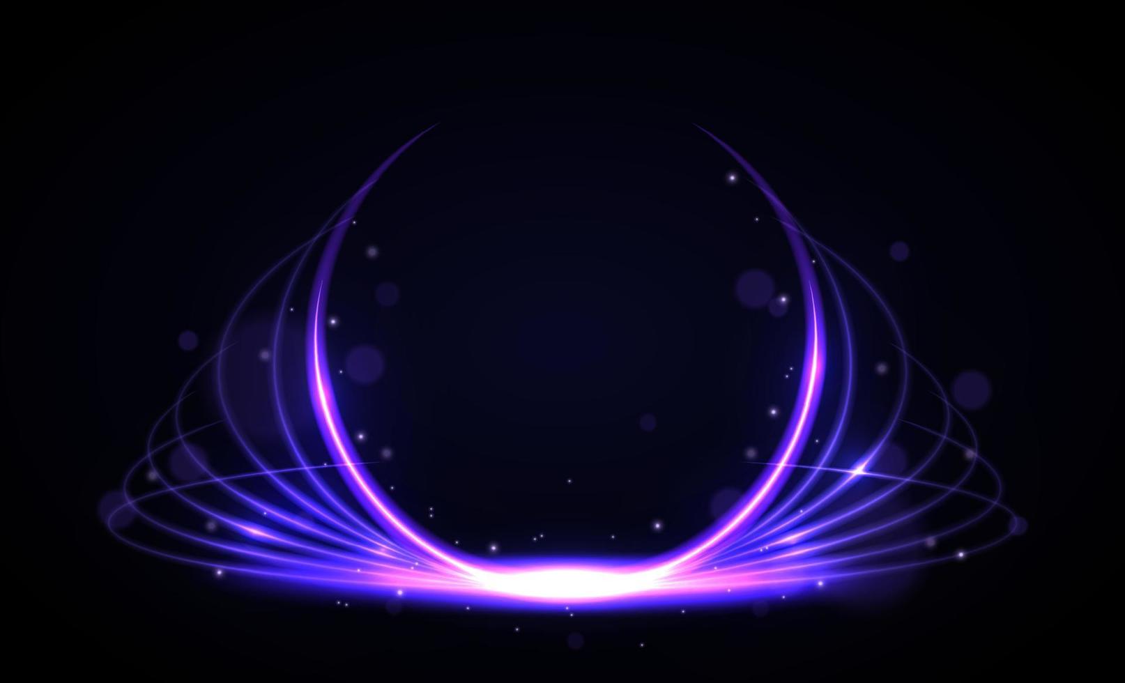 abstrakt lila cirkel ljus lyx effekt på mörk bakgrund. vektor illustration
