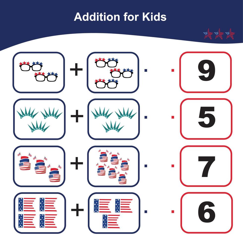 Zählen Aktivität zum Kinder. passend das Bild mit das antworten. mathematisch zusätzlich Arbeitsblatt zum Kinder. Vektor Datei.