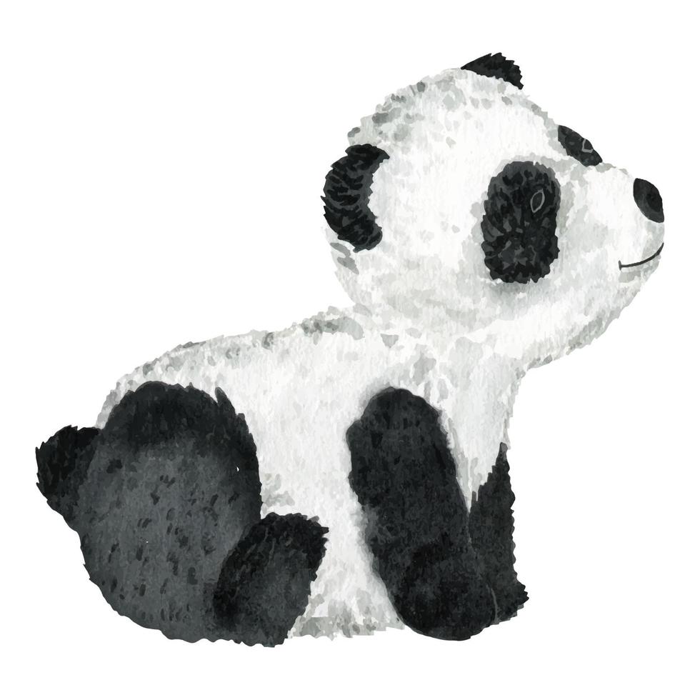 süß sitzen Panda. isoliert auf ein Weiß Hintergrund. Aquarell Illustration. Tier von das wild. vektor