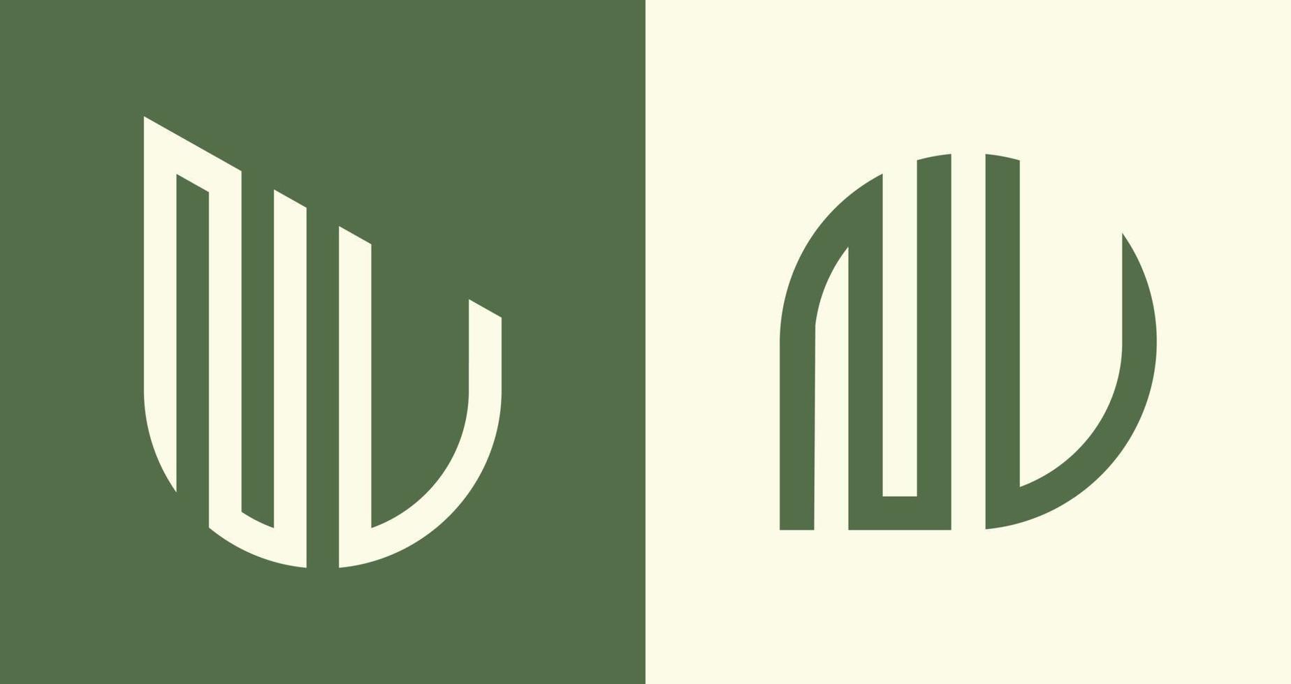 kreativ einfach Initiale Briefe nu Logo Designs bündeln. vektor