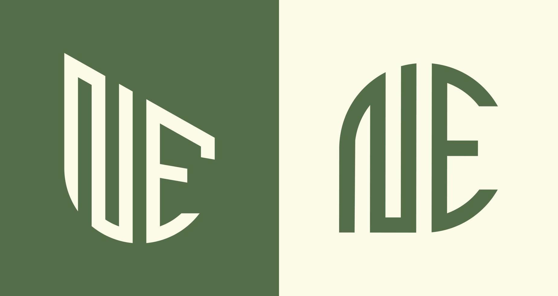 kreativ enkel första brev ne logotyp mönster bunt. vektor