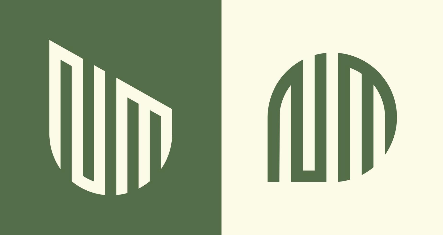 kreativ einfach Initiale Briefe nm Logo Designs bündeln. vektor