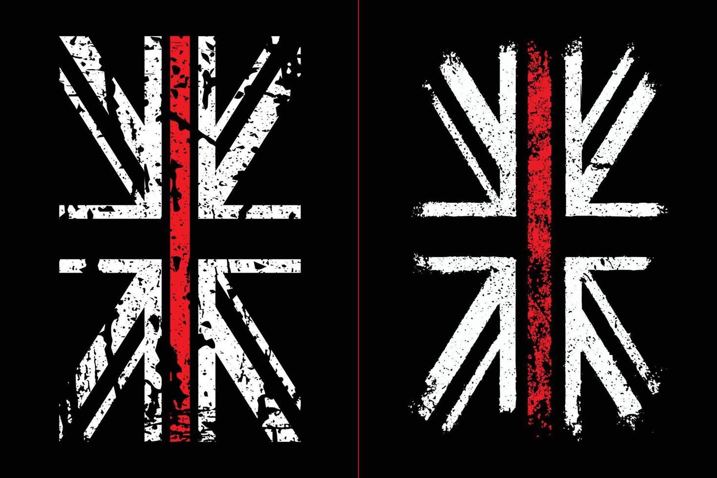 dünn rot l ine britisch Flagge Design vektor