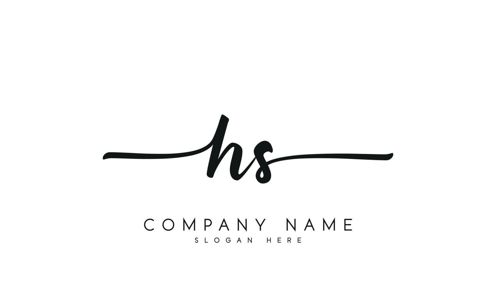 Handschrift Unterschrift Stil Brief hs h s Logo Design im Weiß Hintergrund. Profi Vektor