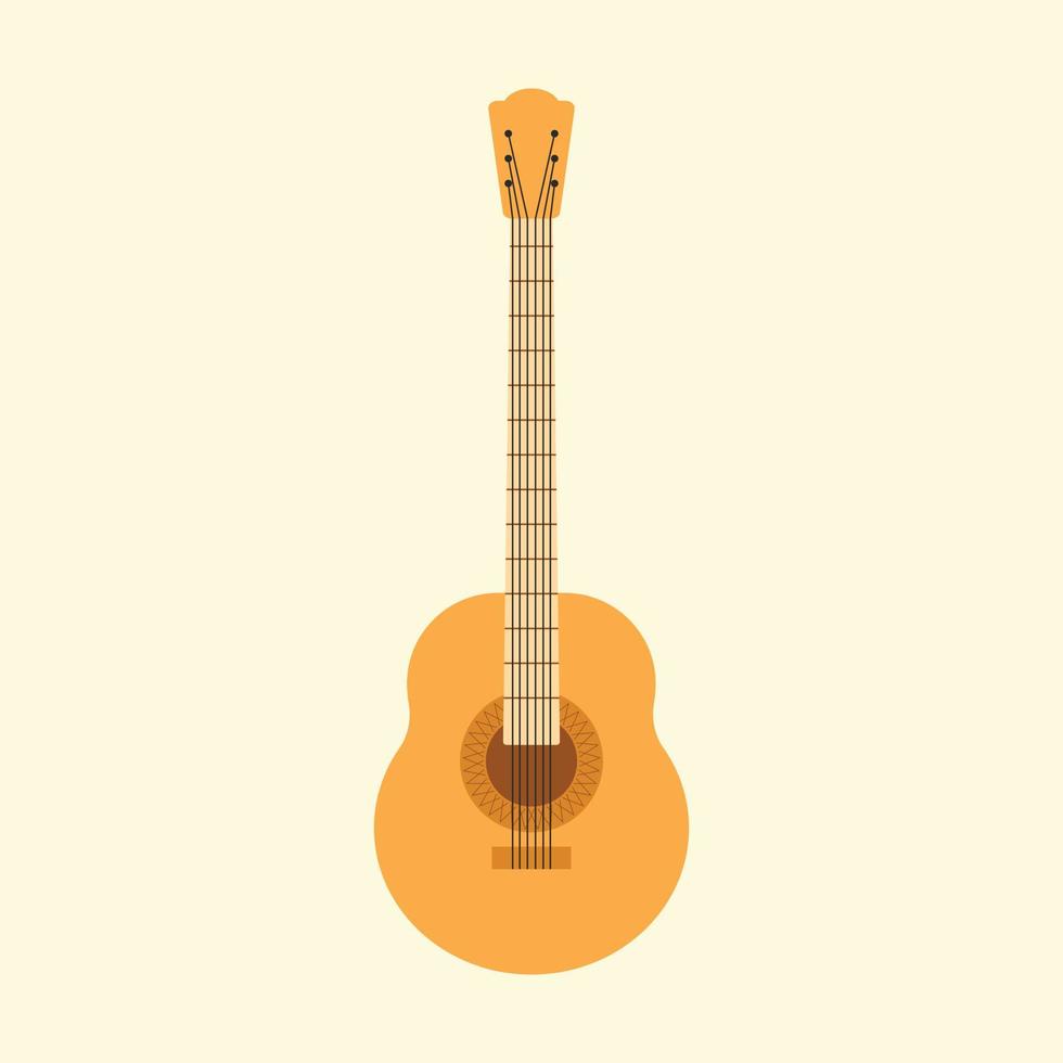 klassisk gitarr platt vektor design för musik relaterad illustrartion element