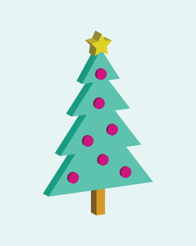 jul träd isometrisk design för jul relaterad illustration vektor