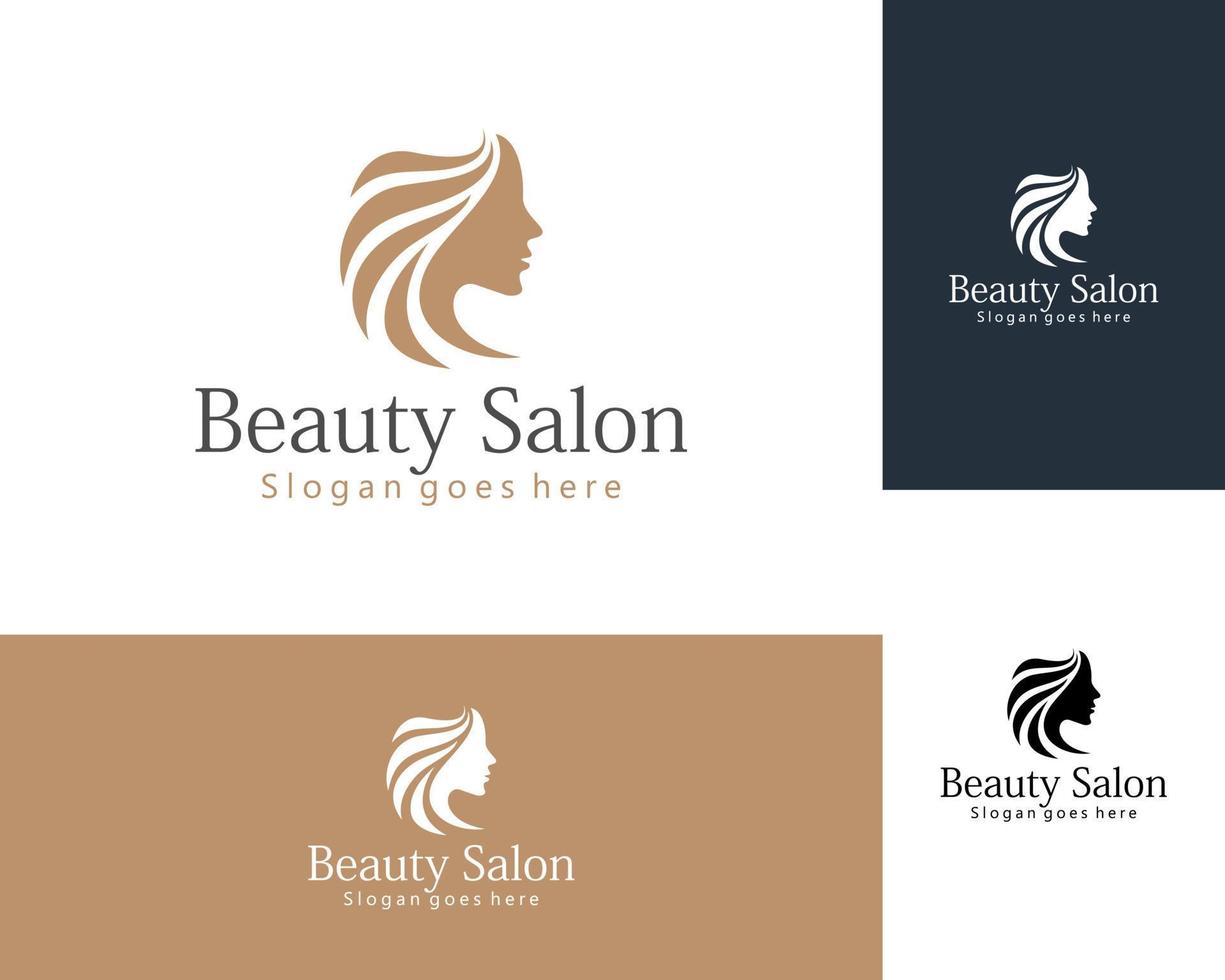 Silhouette Frau Logo Kopf Gesicht Logo isoliert verwenden zum Schönheit Salon Spa kosmetisch Design vektor