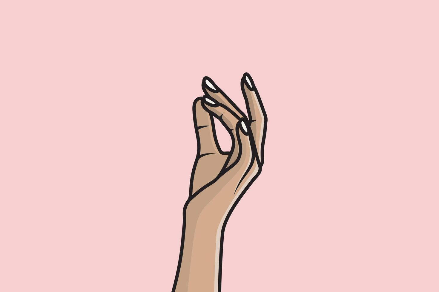 kvinna händer med olika gester vektor illustration. hand och tecken språk begrepp. hand visar tecken av gest vektor design.