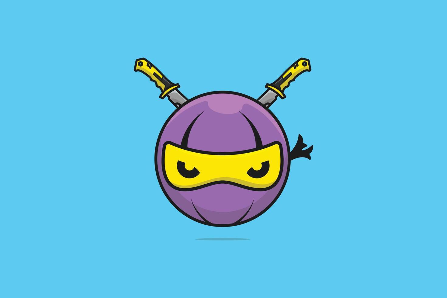 flygande ninja huvud med vingar vektor illustration. ninja människor ikon begrepp. ninja tecknad serie karaktär och vingar vektor design. ninja logotyp vektor huvud med arg ansikte.