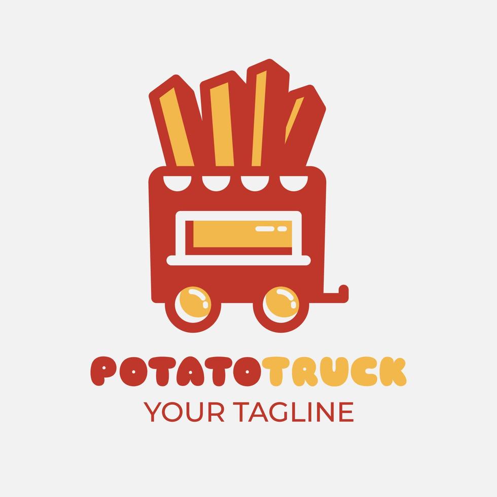 potatis lastbil. kombination av franska frites form och mat lastbil. lämplig för kulinariska logotyp. vektor