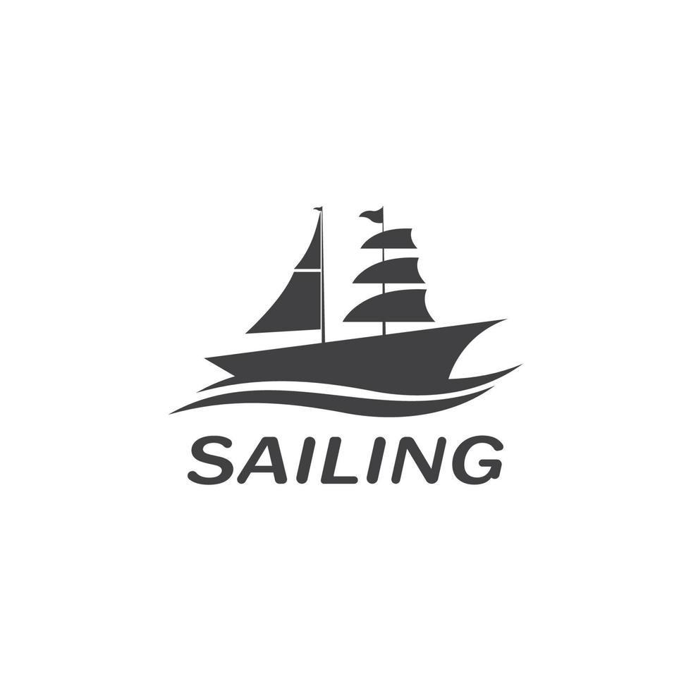 segling båt Yacht logotyp vektor illustration