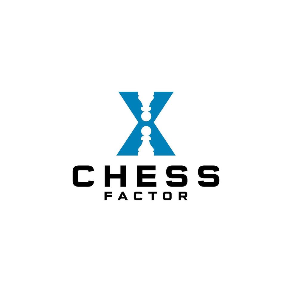 x Schach Faktor Logo Design Vektor