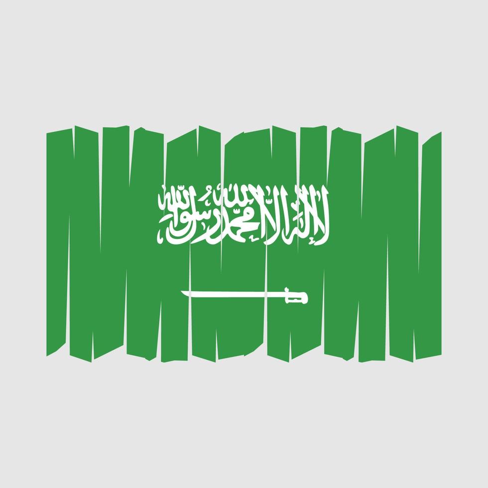 Pinselvektor mit saudi-arabischer Flagge vektor