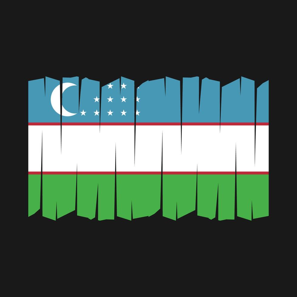 Pinselvektor der usbekischen Flagge vektor