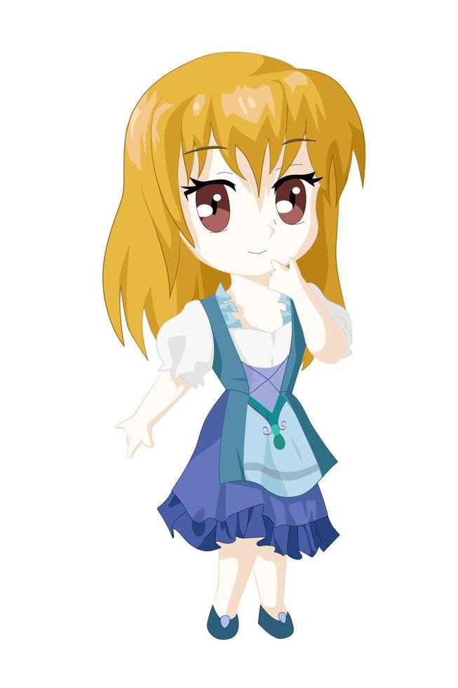 Anime Chibi Prinzessin mit Oktoberfest Outfit für Frau vektor