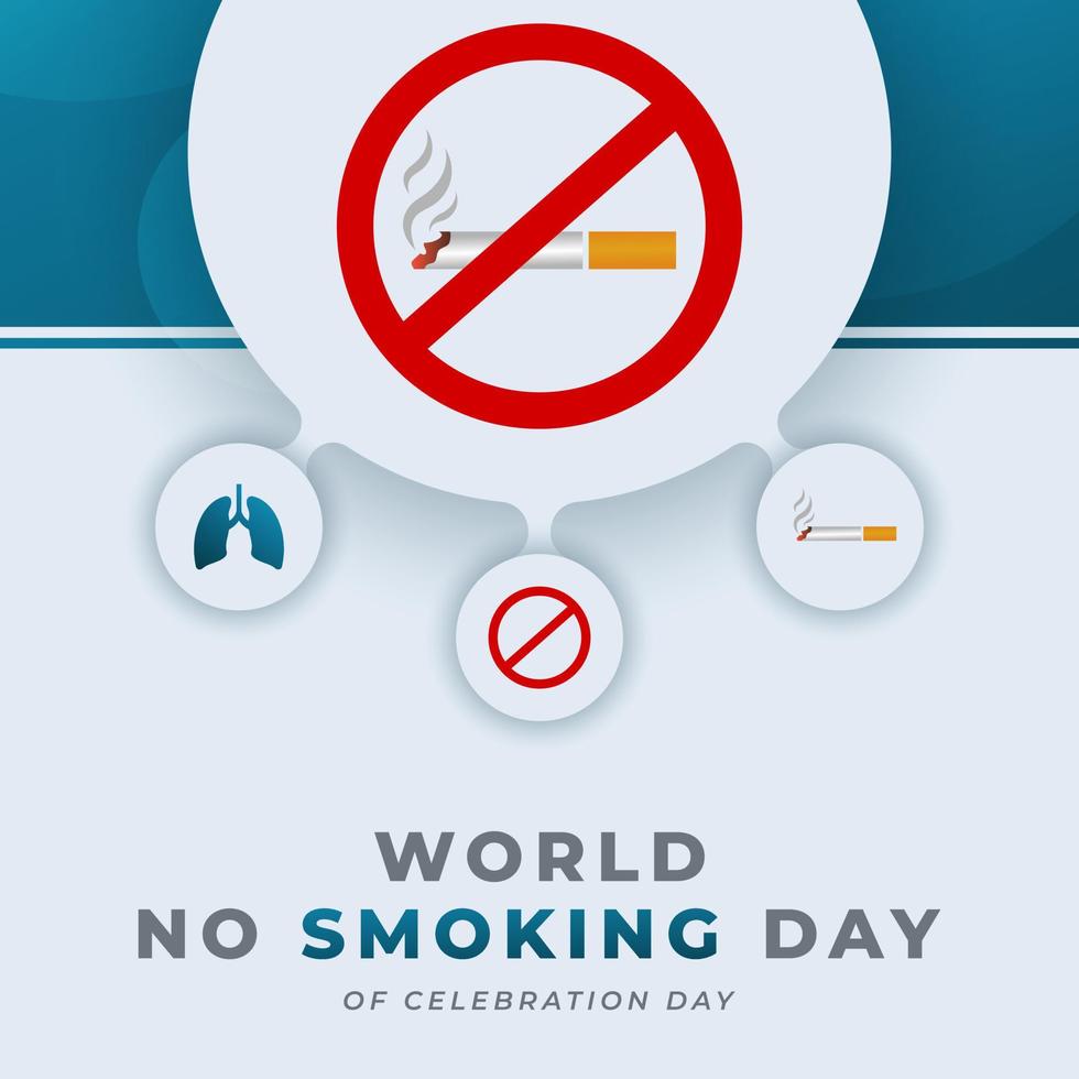 Nej rökning dag firande vektor design illustration för bakgrund, affisch, baner, reklam, hälsning kort