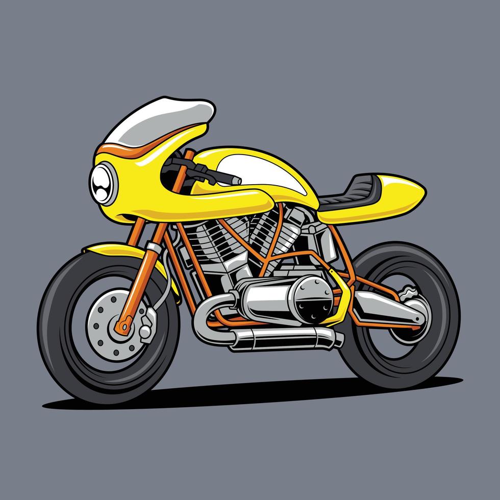 årgång klassisk motorcykel tecknad serie vektor