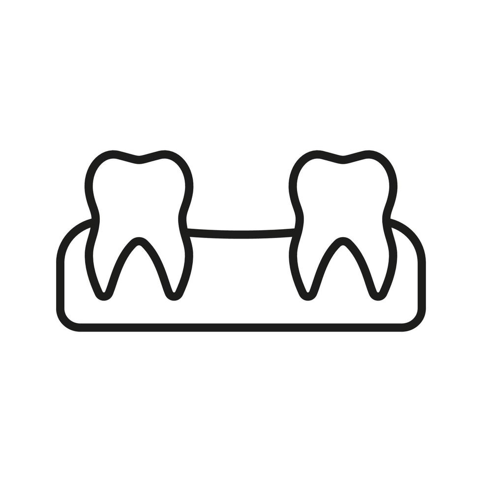 mänsklig saknas tänder linjär piktogram. tand tappa bort linje ikon. förlorat bebis tänder. stomatologi problem. tandvård översikt symbol. dental behandling tecken. redigerbar stroke. isolerat vektor illustration.