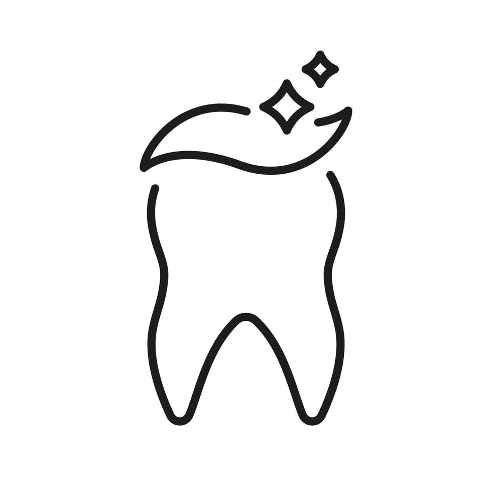 dental hygien linje ikon. tand rengöring med tandkräm linjär piktogram. friska och rena tänder. tandvård översikt symbol. dental behandling tecken. redigerbar stroke. isolerat vektor illustration.