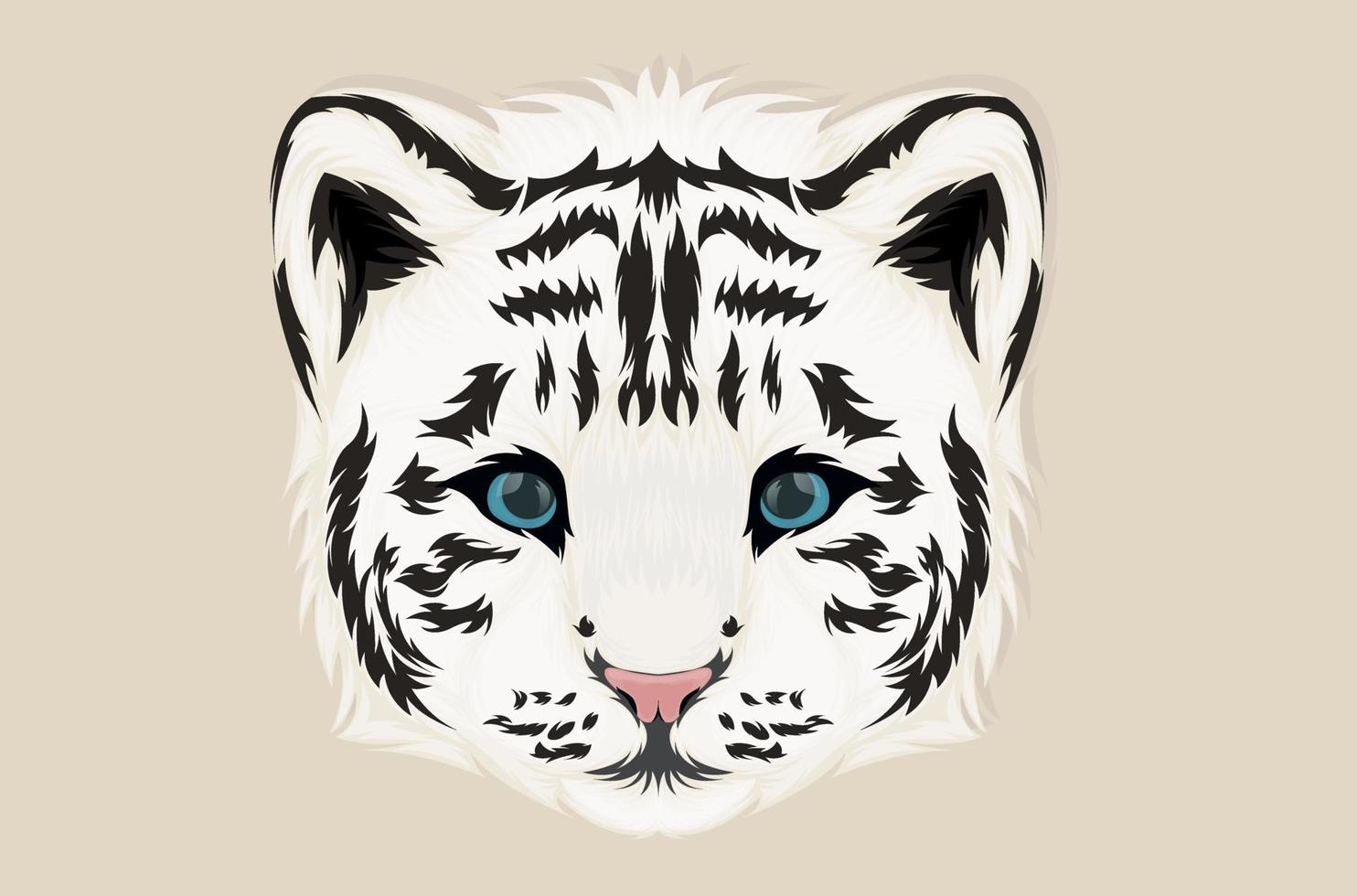 vit tigerillustration med realistisk stil vektor
