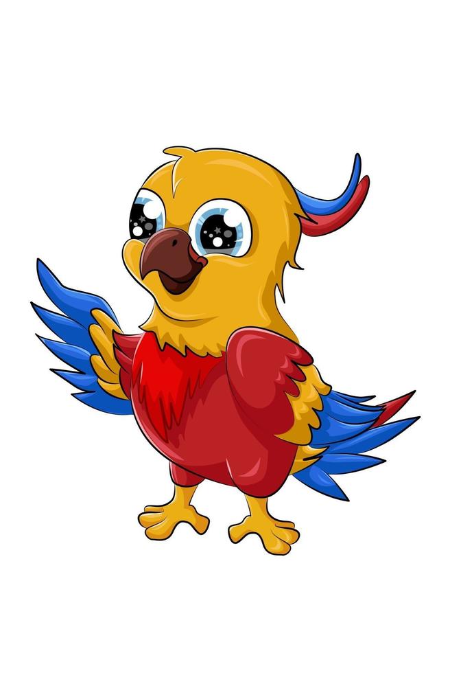 eine kleine niedliche Baby Papagei Vogel Design Tier Cartoon Vektor-Illustration vektor