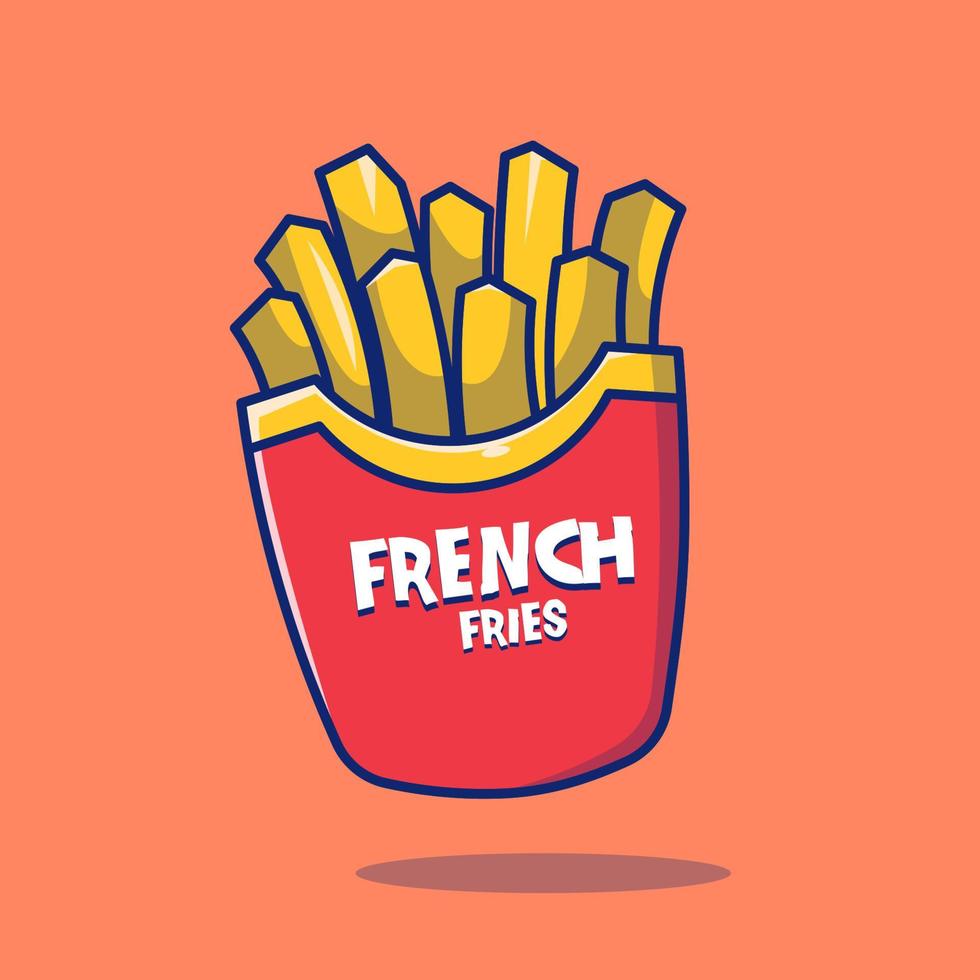 Französisch Fritten schnell Essen Vektor Illustration