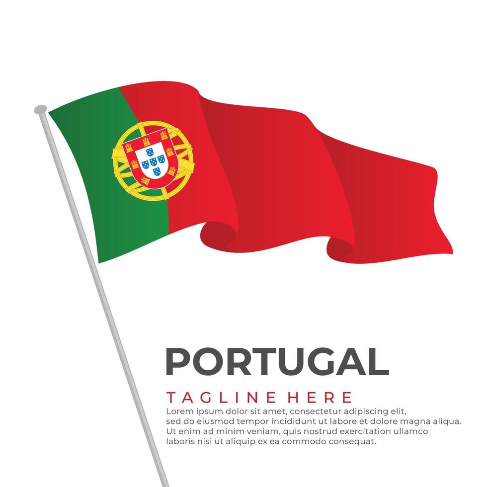 Vorlage Vektor Portugal Flagge modern Design