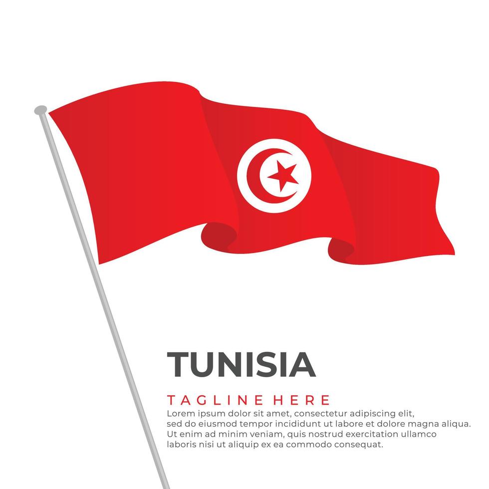 Vorlage Vektor Tunesien Flagge modern Design