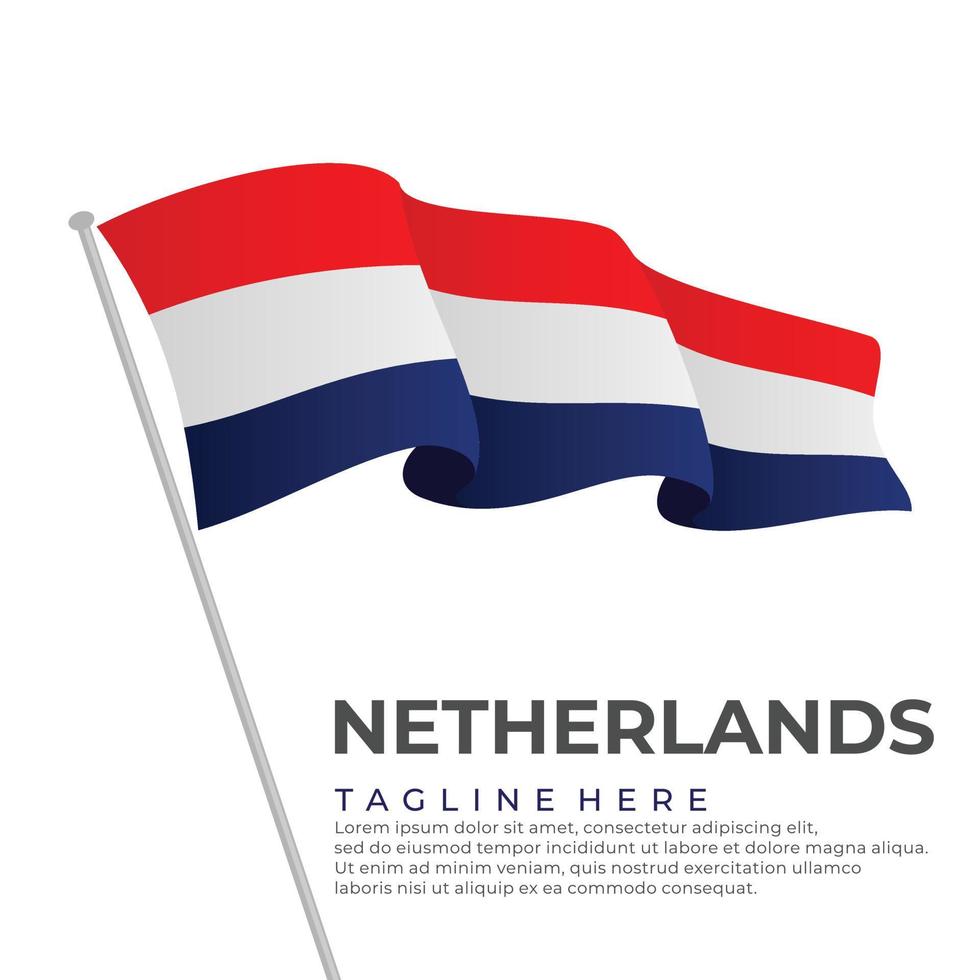 Vorlage Vektor Niederlande Flagge modern Design