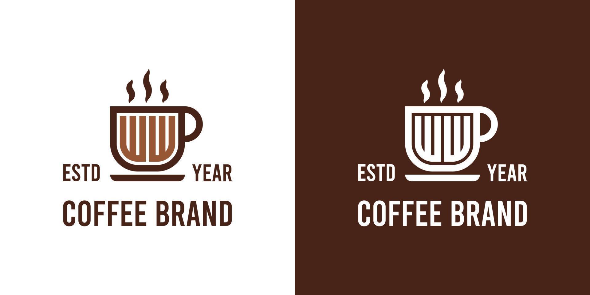 Brief ww Kaffee Logo, geeignet zum irgendein Geschäft verbunden zu Kaffee, Tee, oder andere mit ww Initialen. vektor