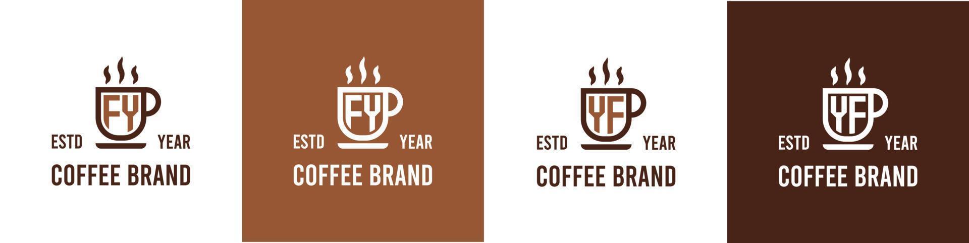 Brief fy und yf Kaffee Logo, geeignet zum irgendein Geschäft verbunden zu Kaffee, Tee, oder andere mit fy oder yf Initialen. vektor
