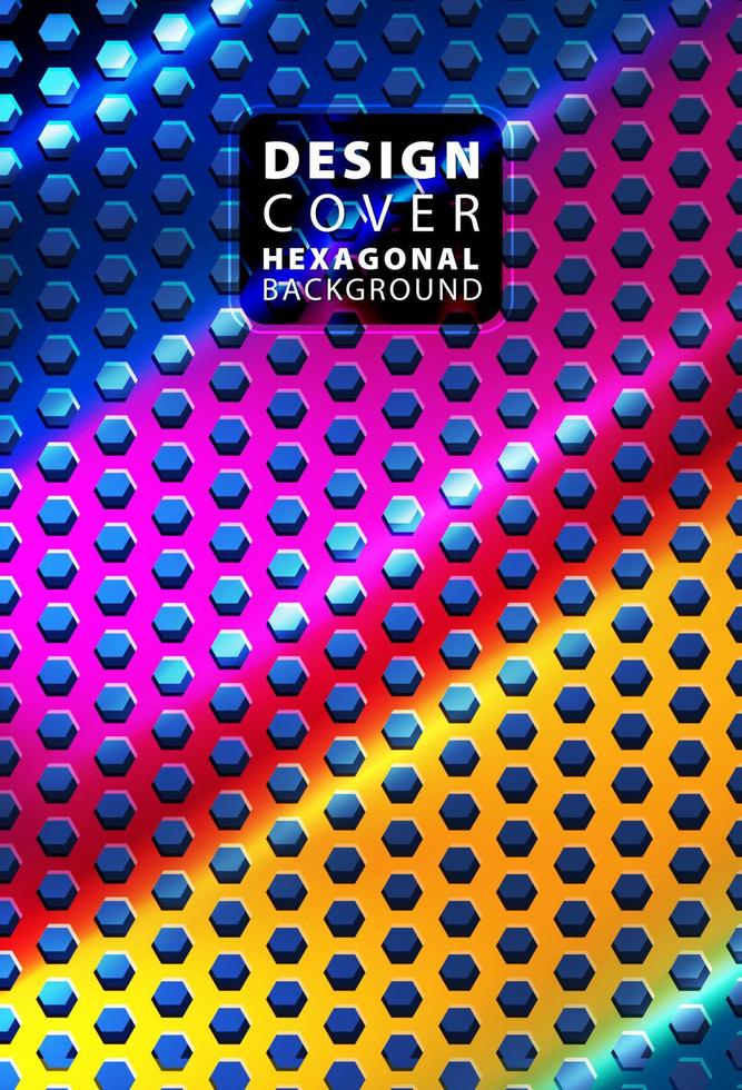abstrakt Farbe Licht Hexagon Linie im dunkel modern Luxus futuristisch Hintergrund Vektor Illustration