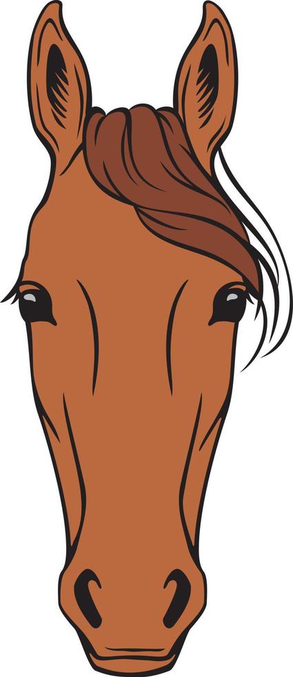Pferd Kopf Farbe. Vektor Illustration.