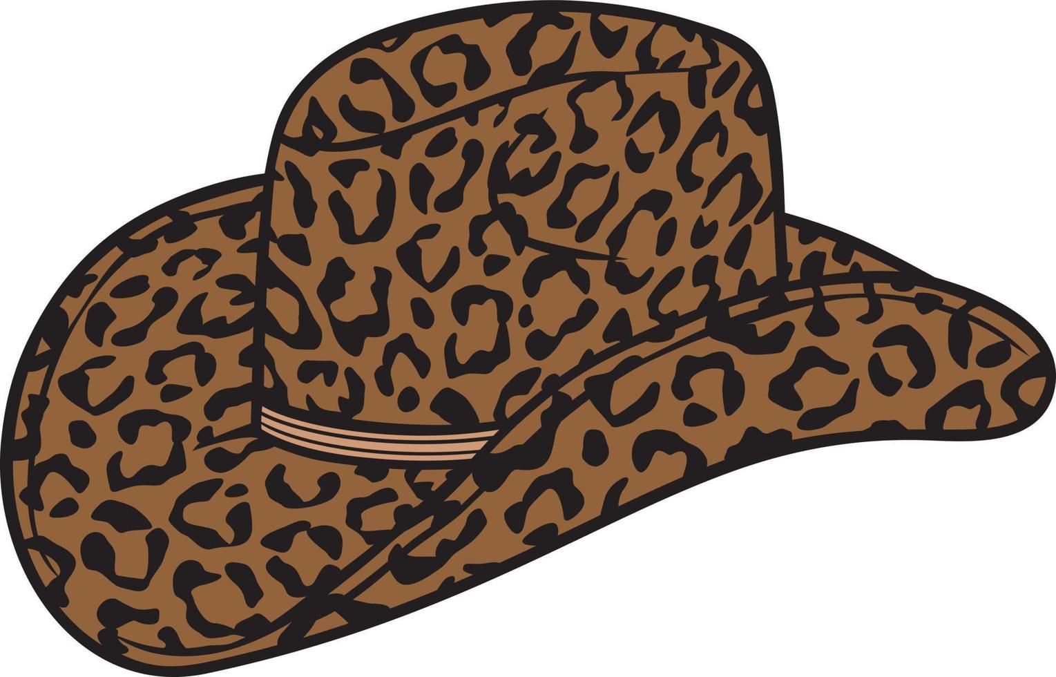 Cowgirl Hut mit Leopard drucken Farbe. Bachelorette Party Design. Vektor Illustration.