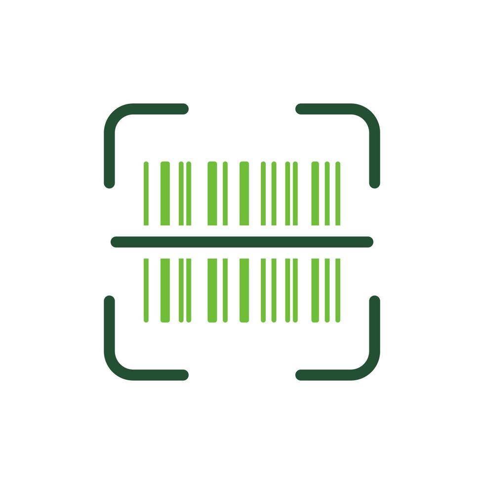 Symbol für Strichcodeetikett scannen. Barcode-Tag-Scanner Farbe lineares Piktogramm. Umrisssymbol für die Identifizierung von Produktinformationen. digitale Scan-Technologie. editierbarer Strich. isolierte Vektorillustration. vektor