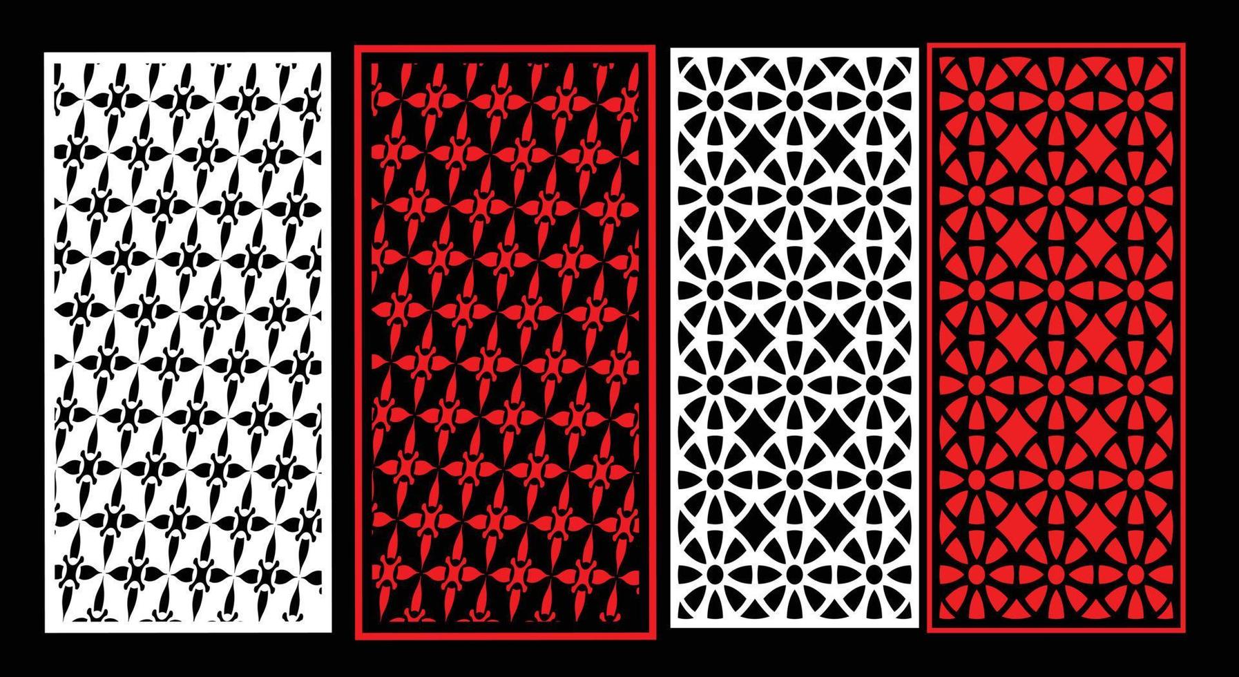 dekorativ vägg paneler uppsättning Jali design cnc mönster, laser skärande mönster, router cnccutting.jali laser skära dekorativ panel uppsättning med spets mönster. vektor