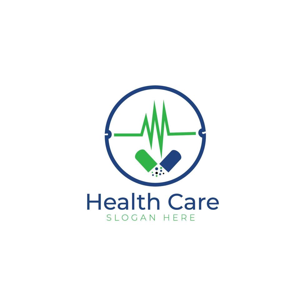 sjukvård logotyp design vektor