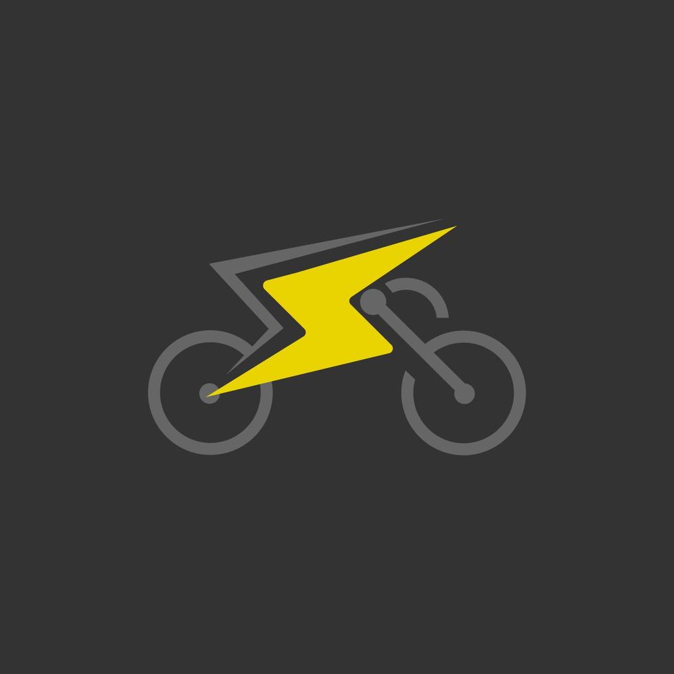 kreativ elektrisk cykel med bult logotyp design, vektor begrepp illustration.