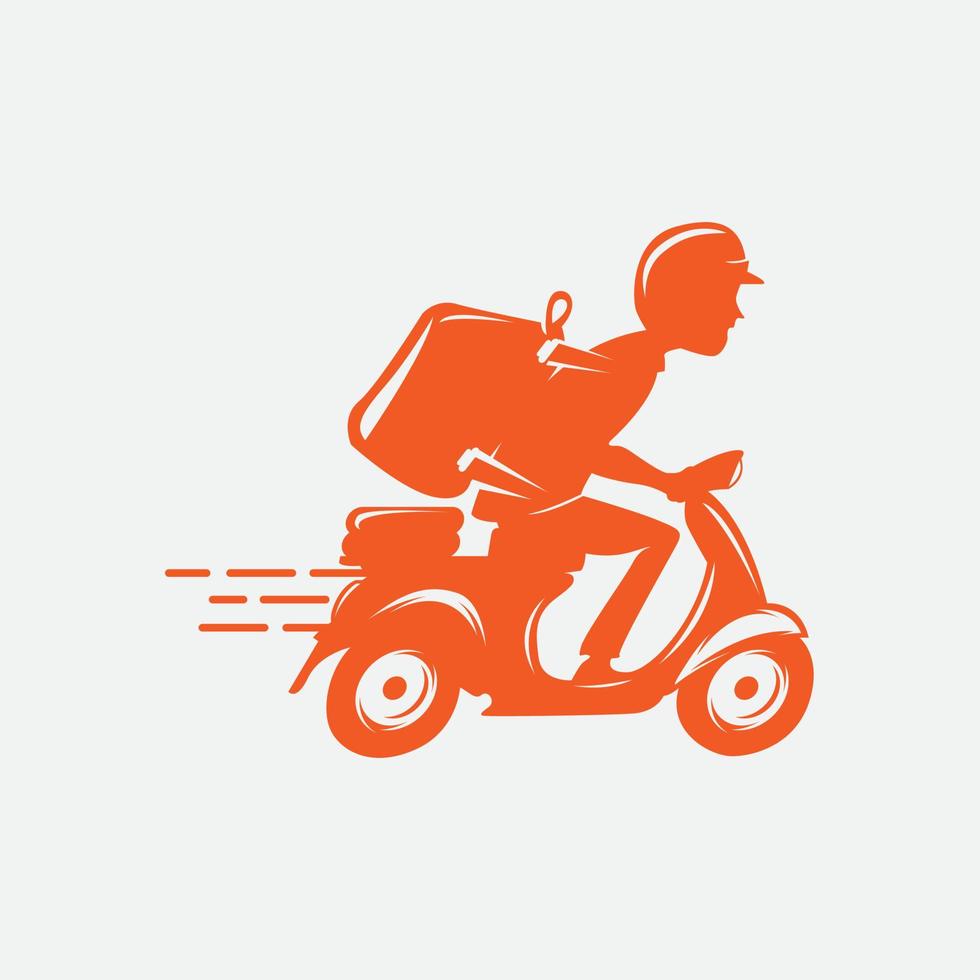 Motorrad Lieferung Mann Logo. Symbol Symbol Vektor Vorlage