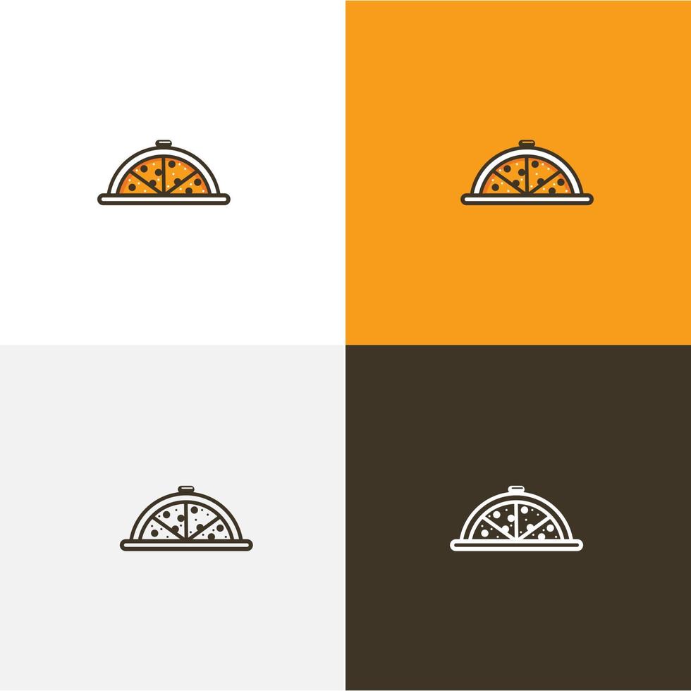 negativ Färg enkel vektor pizza skiva logotyp, illustration pizza silhuett Bra för restaurang.