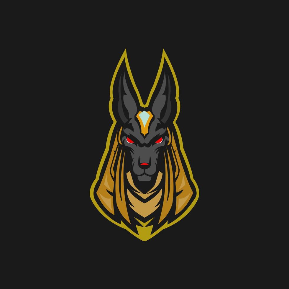 anubis maskot logotyp mall för banderoll team. esport logotyp design med modern illustration begrepp. vektor