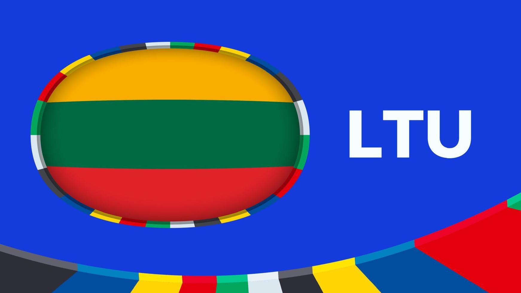 Litauen Flagge stilisiert zum europäisch Fußball Turnier Qualifikation. vektor