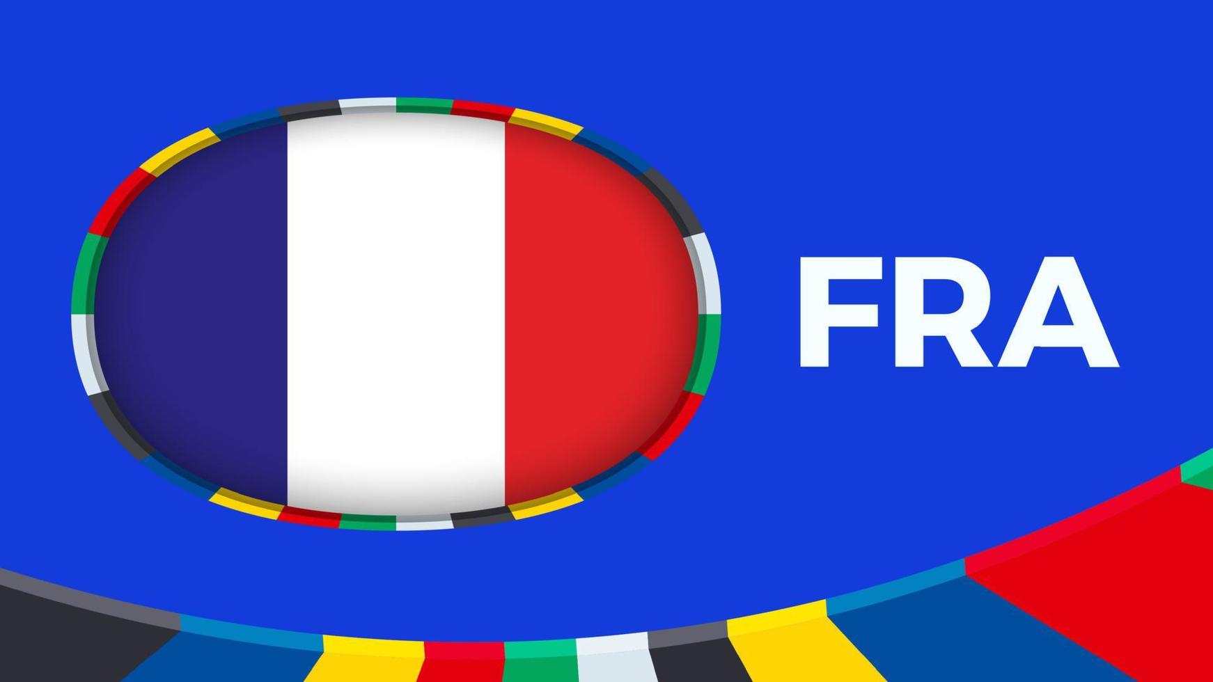 Frankreich Flagge stilisiert zum europäisch Fußball Turnier Qualifikation. vektor