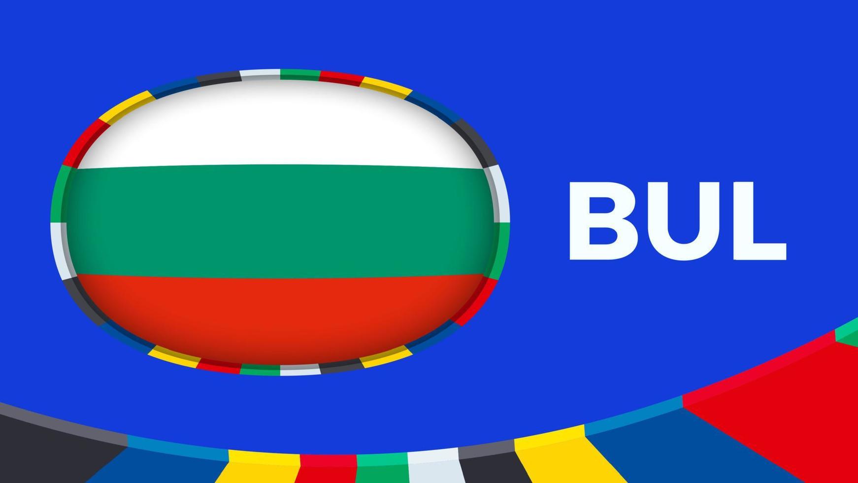 Bulgarien Flagge stilisiert zum europäisch Fußball Turnier Qualifikation. vektor